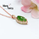S925 Silver Hetian Jade Water Drop Pendant Charms Jewelry