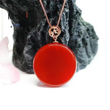 S925 Silver Red Agate Pendant Charm Fine Jewelry Men Women Amulet Necklace