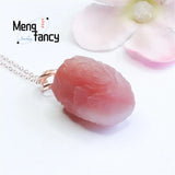S925 Silver Agate Peony Pendant Retro Charms Fine Jewelry Necklace