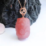 S925 Silver Agate Peony Pendant Retro Charms Fine Jewelry Necklace