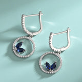 S925 Silver Horse Eye Zirconia Necklace Earrings Set