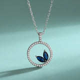 S925 Silver Horse Eye Zirconia Necklace Earrings Set