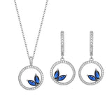 S925 Silver Horse Eye Zirconia Necklace Earrings Set