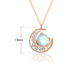 S925 Silver Necklace Dawn Moonstone Pendant Clavicle Chain