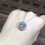 S925 Silver Necklace Natural Gemstone 5ct Diamond Pendant Women Jewelry