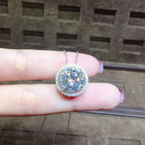 S925 Silver Necklace Natural Gemstone 5ct Diamond Pendant Women Jewelry