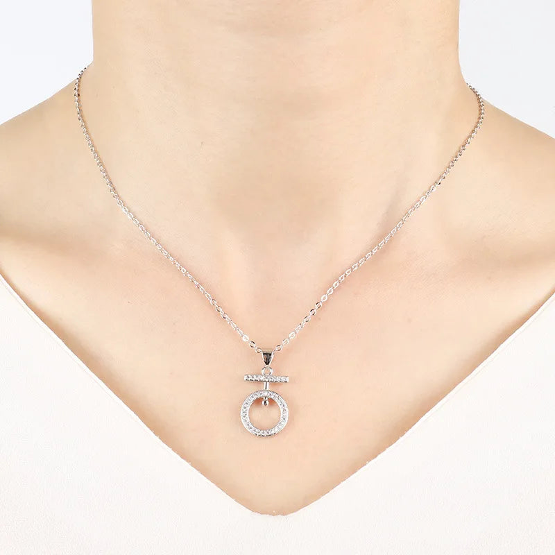S925 Silver Diamond Pendant Necklace for Women