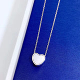 S925 Silver Necklace Women's Heart Pendant Silver Chain