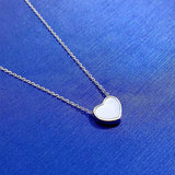 S925 Silver Necklace Women's Heart Pendant Silver Chain