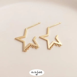 S925 Silver Needle 14K Star Stud Earrings DIY Multi-Hanging Tassel Earrings