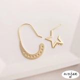 S925 Silver Needle 14K Star Stud Earrings DIY Multi-Hanging Tassel Earrings