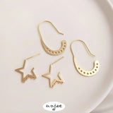 S925 Silver Needle 14K Star Stud Earrings DIY Multi-Hanging Tassel Earrings