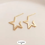 S925 Silver Needle 14K Star Stud Earrings DIY Multi-Hanging Tassel Earrings