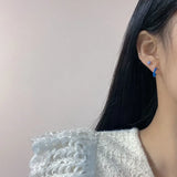 S925 Silver Earrings Set Shining Bear Butterfly Studs Jewelry