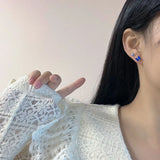 S925 Silver Earrings Set Shining Bear Butterfly Studs Jewelry