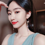 Butterfly Tassel Earrings Crystal Long Silver Needle Jewelry Sale