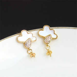 14k Gold Mother of Pearl Stud Earrings DIY Kit