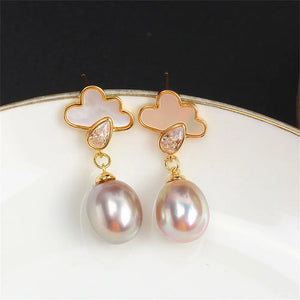 14k Gold Mother of Pearl Stud Earrings DIY Kit