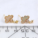 14k Gold Mother of Pearl Stud Earrings DIY Kit