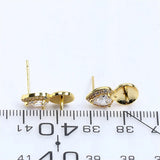 S925 Silver Needle 14k Wrapped Pearl Zircon Earrings DIY Gift
