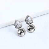 S925 Silver Needle 14k Wrapped Pearl Zircon Earrings DIY Gift