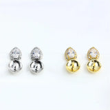 S925 Silver Needle 14k Wrapped Pearl Zircon Earrings DIY Gift