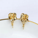 Rose Pearl Earrings, 925 Silver 14K Earstuds, DIY Accessories