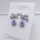 S925 Silver Needle Zircon Earrings for Women and Girls