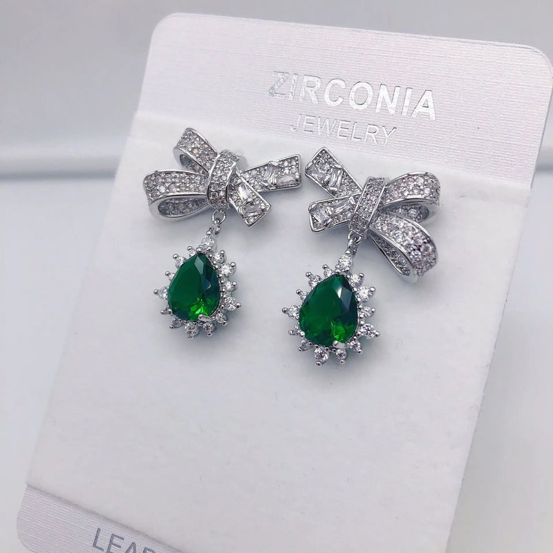 S925 Silver Needle Zircon Earrings for Women and Girls