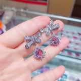 S925 Silver Needle Zircon Earrings for Women and Girls