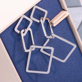 S925 Silver Needle Circle Geometric Earrings Long Female Earrings