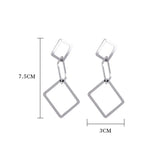 S925 Silver Needle Circle Geometric Earrings Long Female Earrings