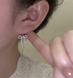 S925 Silver Needle Micro-Inlaid Zircon Bow Earrings