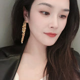 S925 Silver Needle Exaggerate Long Earrings Female Personality