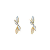 S925 Silver Needle French Diamond Fairy Leaf Earrings Light High-end Earrings