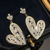 S925 Silver Needle Love Diamond Crystal Earrings Sale