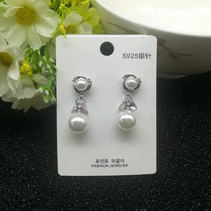 S925 Silver Needle Pearl Stud Earrings