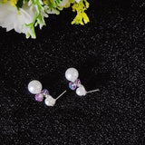 S925 Silver Needle Pearl Stud Earrings