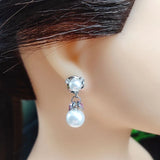 S925 Silver Needle Pearl Stud Earrings