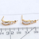 S925 Silver Pearl Stud Earrings Zirconium Bag DIY Women Accessories