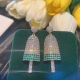 S925 Silver Needle Ice Cream Popsicle Earrings with Zircon Ornam