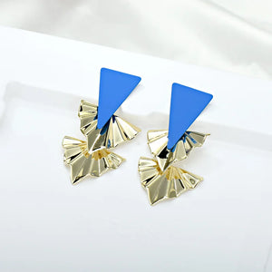 925 Silver Needle Triangle Stitch Small Skirt Earrings