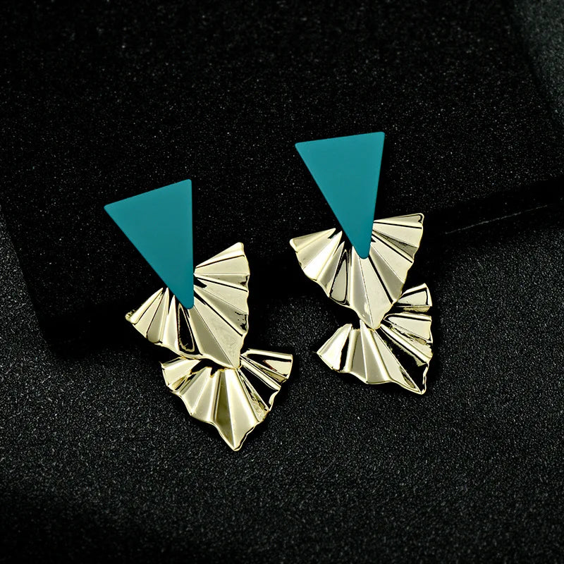 925 Silver Needle Triangle Stitch Small Skirt Earrings