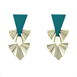 925 Silver Needle Triangle Stitch Small Skirt Earrings