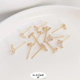 S925 Zircon Belt Ring Earrings 14K DIY Jewelry Material