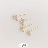 S925 Zircon Belt Ring Earrings 14K DIY Jewelry Material