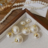 S925 Silver Letter Pearl Stud Earrings for Women