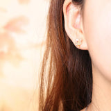 S925 Silver Flower Pattern Gemstone Earrings