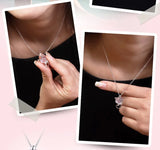 S925 Silver Crystal Zircon Pink Cat Pendant Necklace