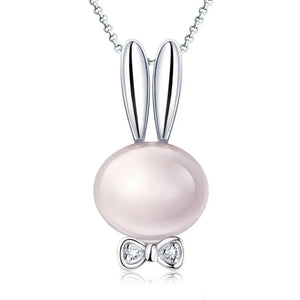 S925 Crystal Zircon Bunny Pendant Necklace